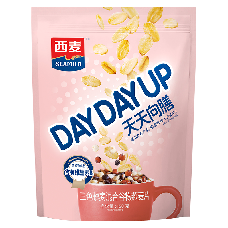 PLUS：西麦三色藜麦混合谷物燕麦片450g 11.54元（5.77元/件）