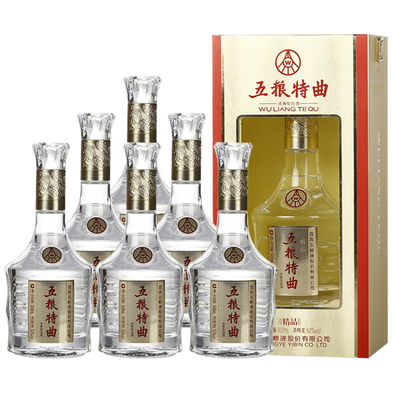 京东百亿补贴：五粮液股份 五粮特曲精品 浓香型白酒 52度 500ml*6瓶 整箱装 7