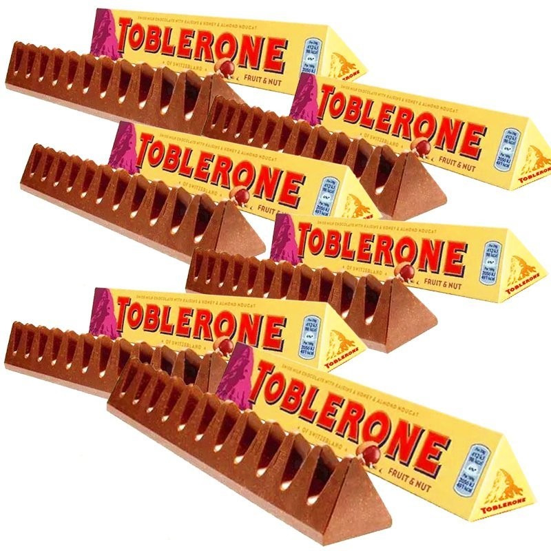 瑞士三角 三角（Toblerone）牛奶巧克力含葡萄干及蜂蜜巴旦木糖100g 4.91元