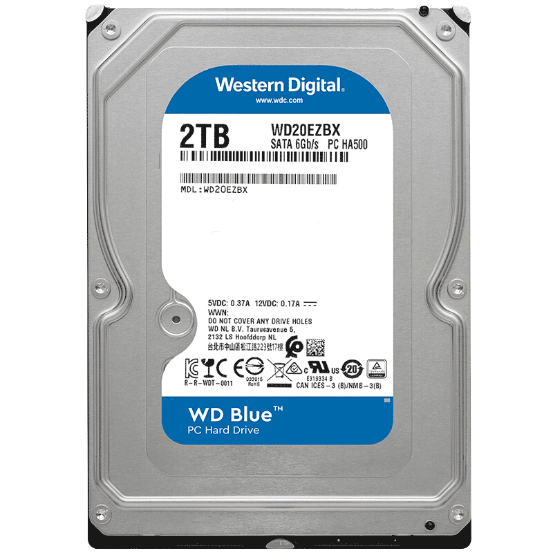 plus会员：西部数据（WD）台式机械硬盘 WD Blue 西数蓝盘 2TB 7200转 256MB SATA 电
