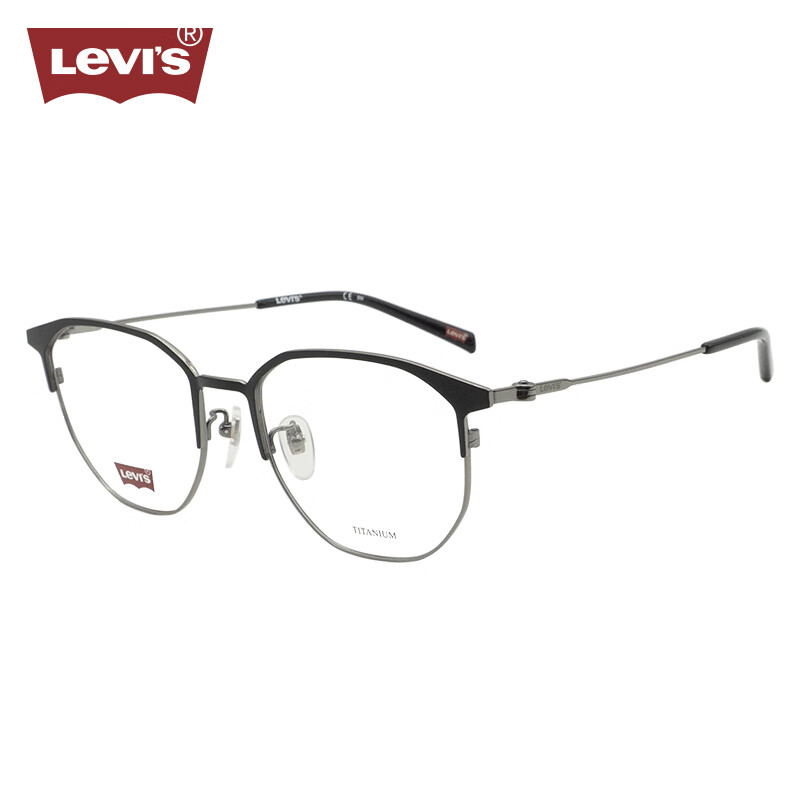 Levi's 李维斯 眼镜框架LV7119/CN TI7+依视路爱赞全晰膜御1.60镜片 TI7黑色/枪色 13