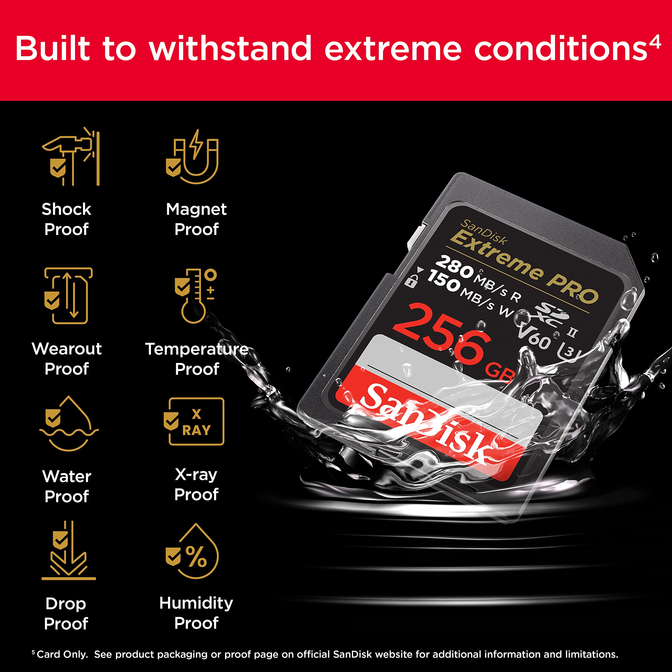 SanDisk 256GB Extreme PRO SDXC UHS-II存储卡 280MB/s读速 488.87元(需用券)