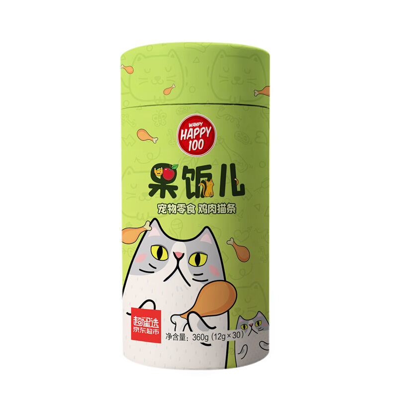 Wanpy 顽皮 果饭儿猫条360g(12g*30) 鸡肉味 猫零食猫湿粮 成幼猫猫咪零食 25.02元