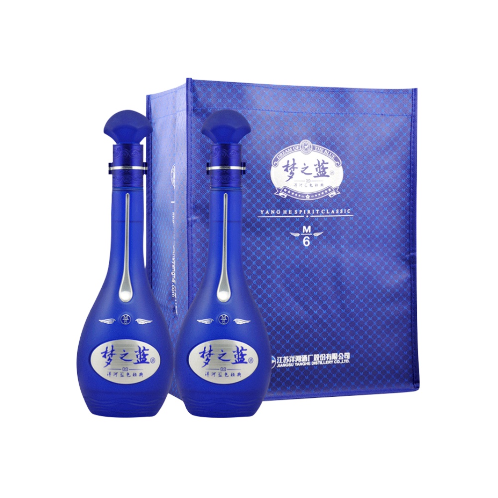 洋河 梦之蓝 蓝色经典 M6 52%vol 浓香型白酒 500ml*2瓶 1068元