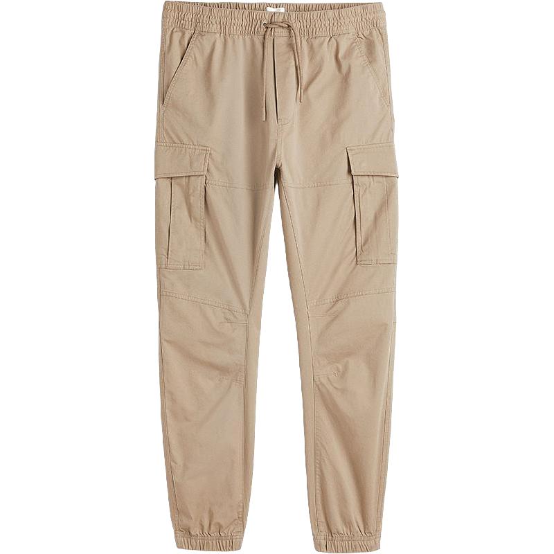 H&M HM男装休闲裤薄款美式工装多袋裤时尚潮流气质长裤束脚裤1002227 74.3元（