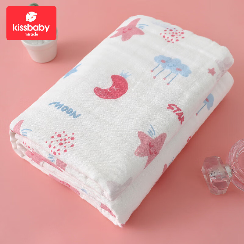 Kissbaby 纯棉纱布浴巾 6层110*110cm 35.36元（需用券）