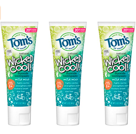 【含税直邮】Tom's of Maine 儿童温和薄荷味牙膏 144g*3支 到手约¥126.35