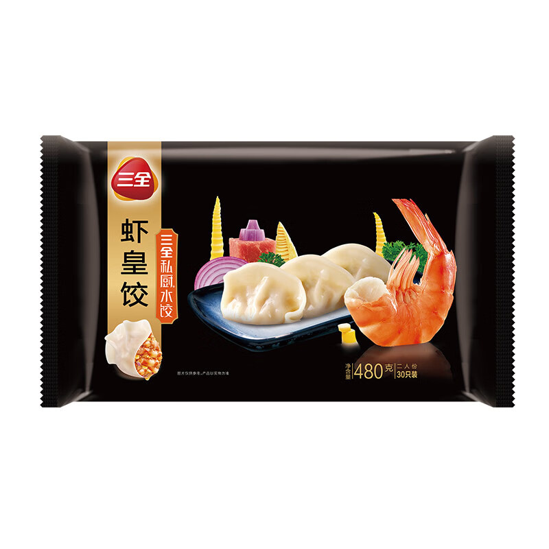 三全 私厨水饺系列 虾皇饺480g(多口味可选) 17.25元（需买4件，需用券）