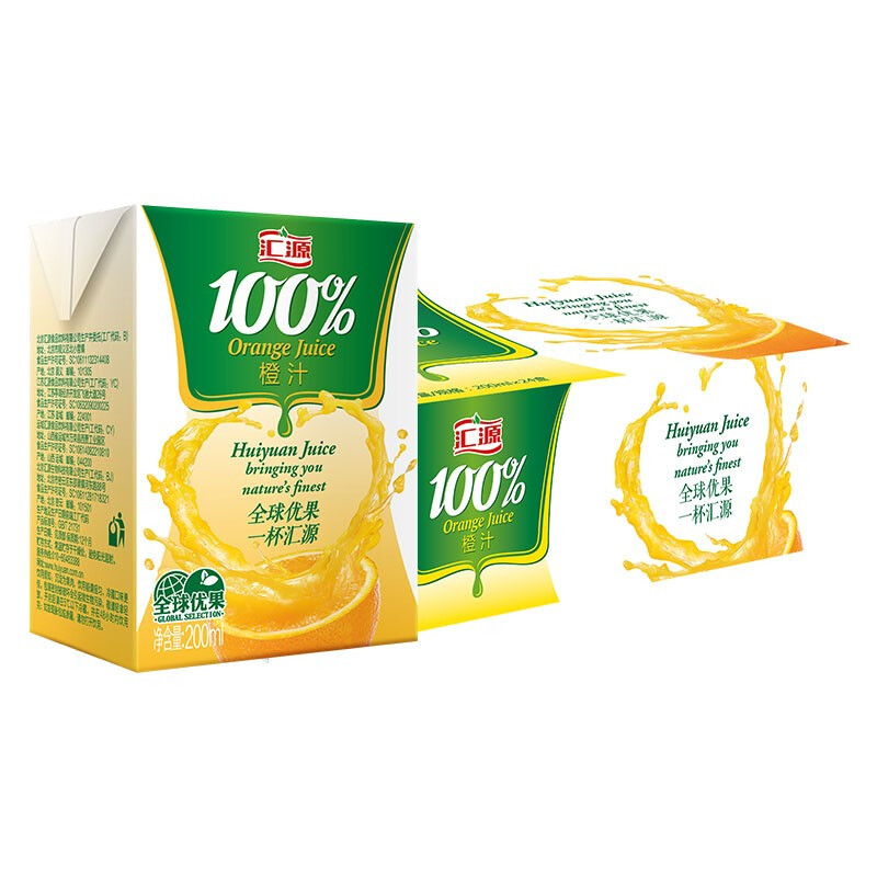 汇源 100%橙汁 无添加纯果汁健康营养维生素c饮料 200ml*24盒整箱 61.61元（需用