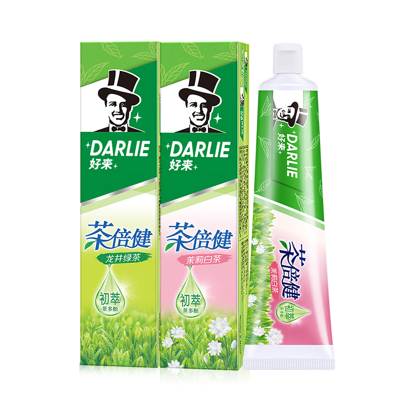 京东百亿补贴、plus会员:好来（DARLIE）黑人牙膏 茶倍健组合300g+40g 16.81元（