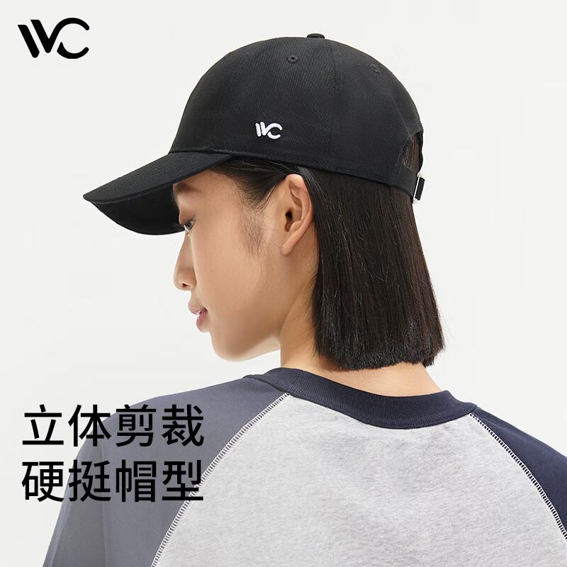 VVC鸭舌帽子男女春秋棒球帽轻薄韩版鸭舌帽潮防晒遮阳帽 时尚黑 【漫境棒