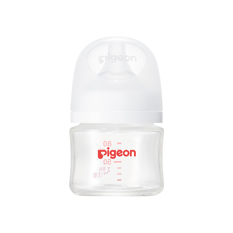 概率券：Pigeon 贝亲 玻璃奶瓶 第3代 宽口径 婴儿奶瓶 80ml AA185 SS码 0个月以上