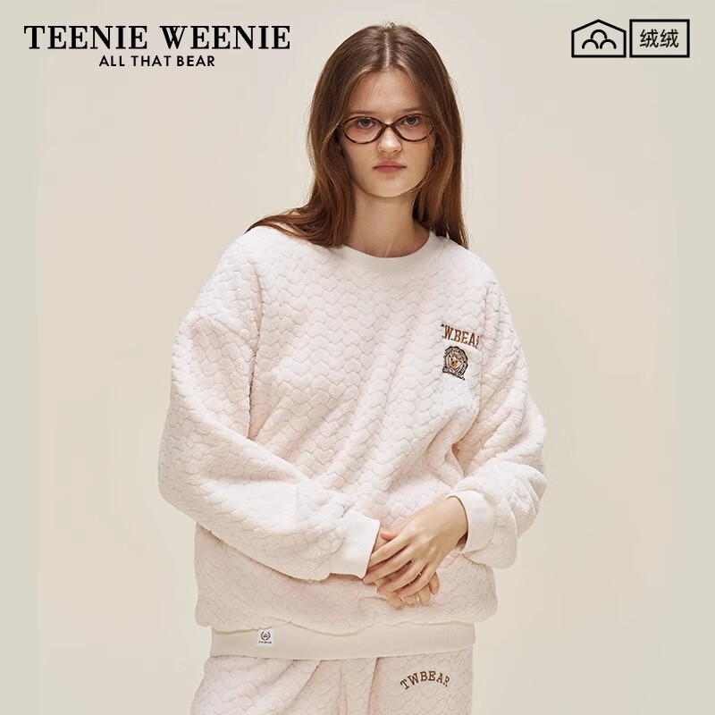 TEENIE WEENIE 小熊肌理绒套头睡裙加绒加厚保暖家居服 136元