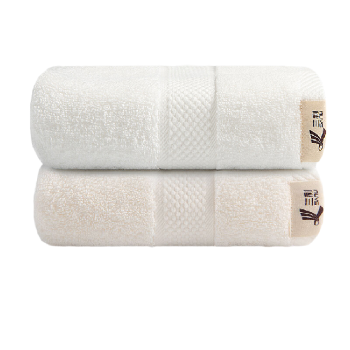 SANLI 三利 毛巾纯棉 全棉吸水A类 2条 酒店面巾 米白色+本白色 16.9元（需用券