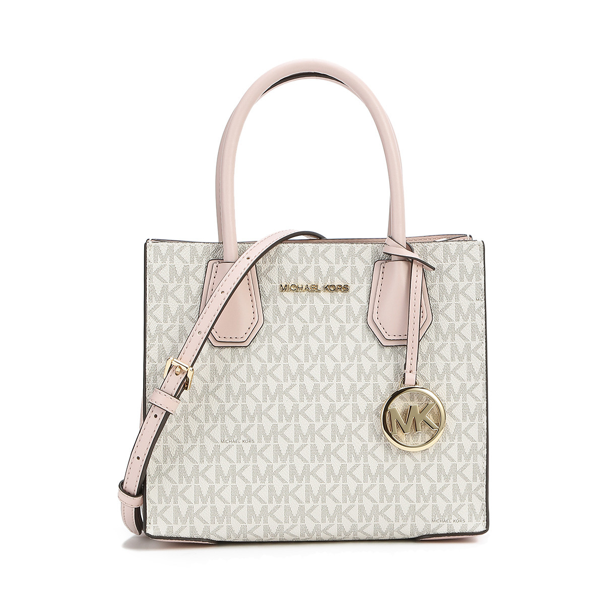 MICHAEL KORS 迈克·科尔斯 MERCER系列 女士手提托特包 35S1GM9M2B640 香草白/浅粉 中