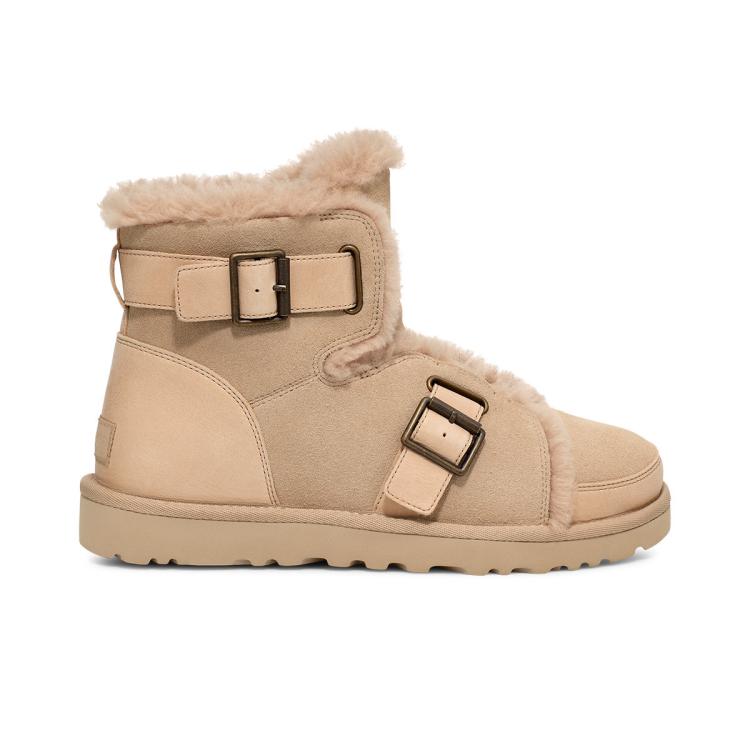 UGG 女鞋秋冬季平底溢毛搭扣雪地靴1119431木屑色 829元（需用券）