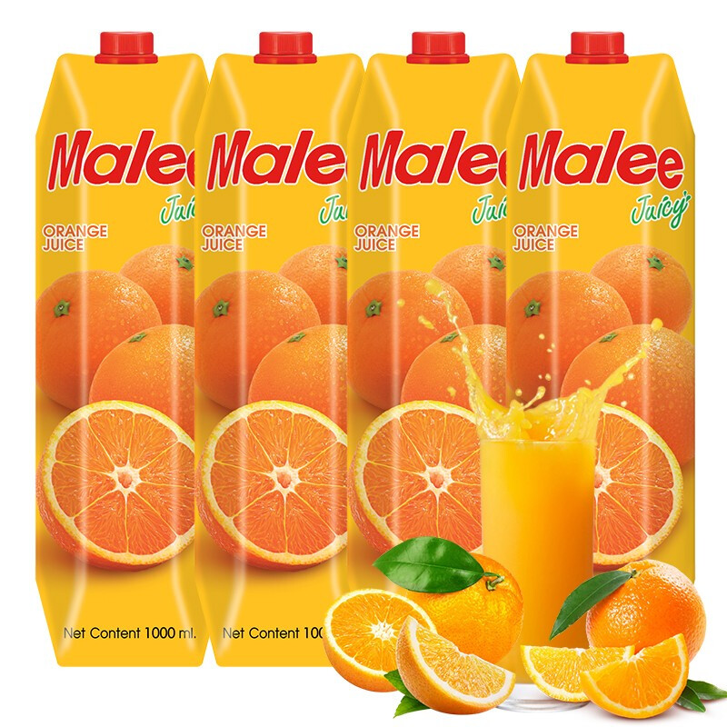 玛丽 Malee 橙汁 1L*4瓶 39.44元（需买4件，需用券）