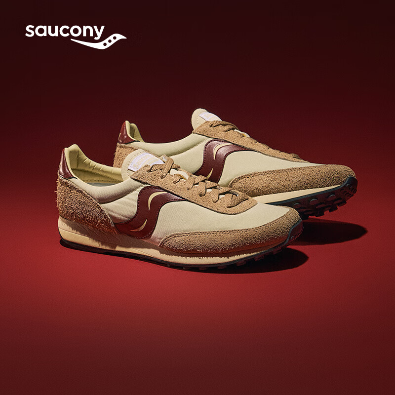 索康尼 saucony TRAINER 80复古休闲鞋男柔软舒适百搭运动鞋男女鞋 棕红2 44.5 630