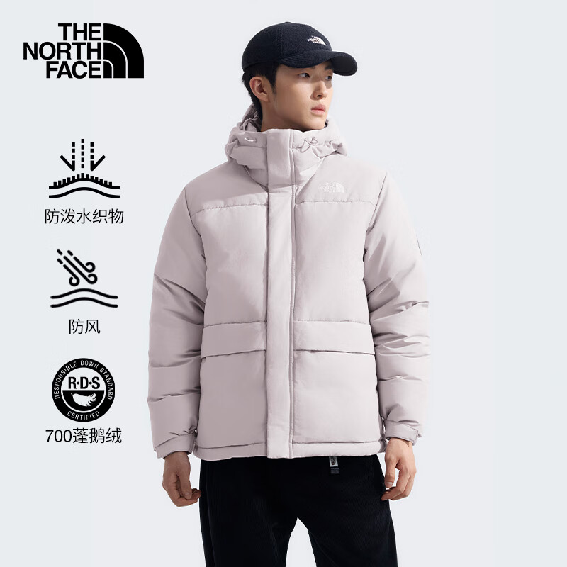 THE NORTH FACE 北面 羽绒服男户外700蓬鹅绒高蓬保暖外套81SF 灰色/1OA XXL 1OA/灰色