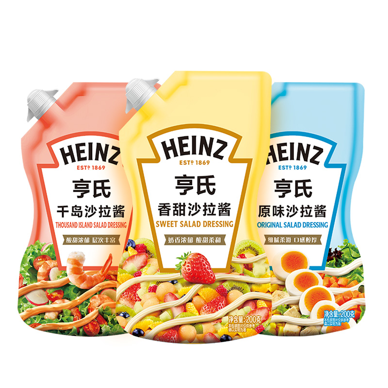 88VIP：Heinz 亨氏 沙拉酱组合装 200g*3袋 39.81元