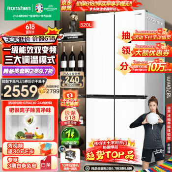 Ronshen 容声 限北京、广州地区：容声（Ronshen）520升十字对开四开门冰箱 BCD-5