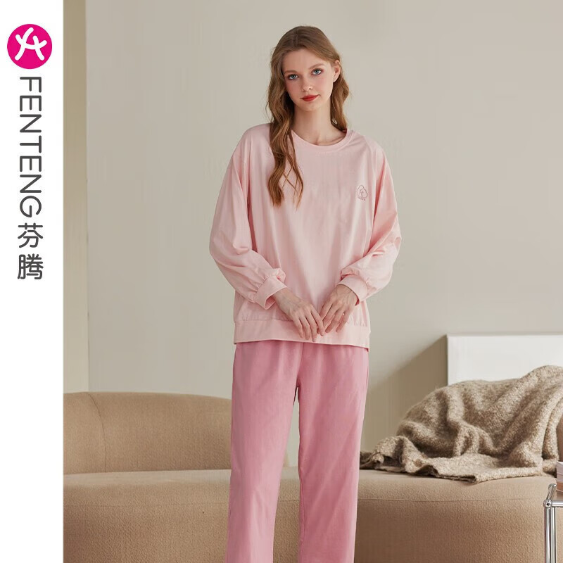 FENTENG 芬腾 纯棉套头情侣家居服 萌粉【单女款】 87.96元（需用券）