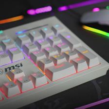 MSI 微星 GK50Z 104键 有线机械键盘 白色 高特红轴 RGB 139元