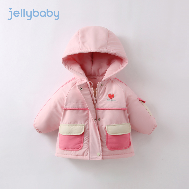 JELLYBABY 2023冬季儿童棉服女童加厚棉衣 粉色 80 119元（需用券）