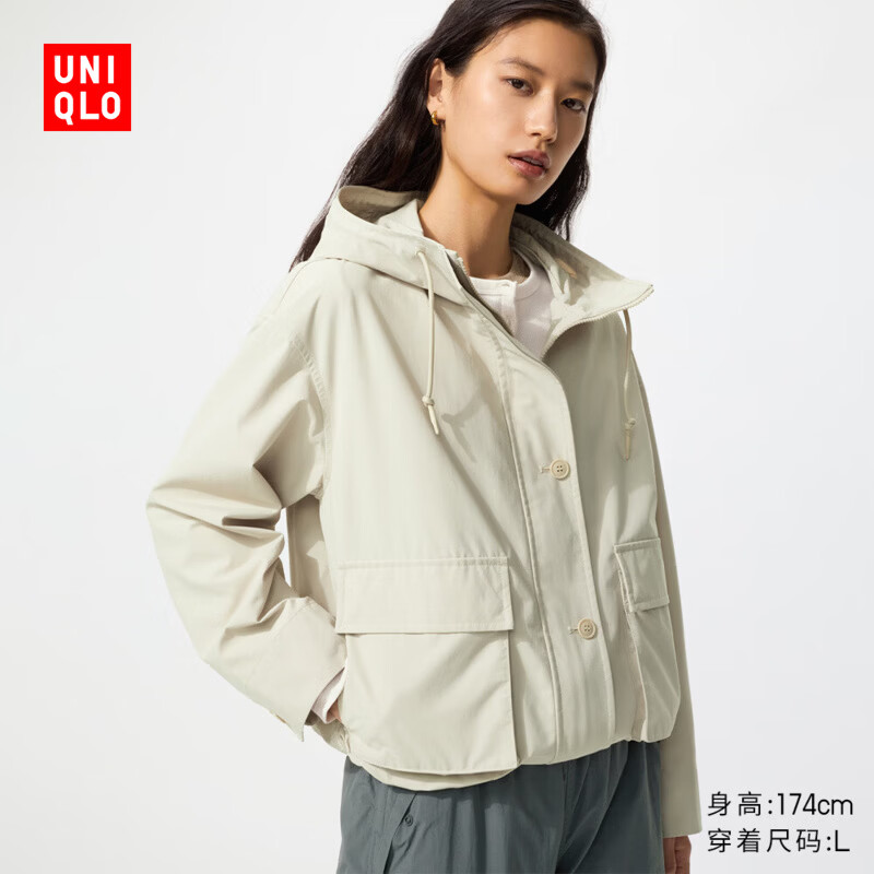 再降价：UNIQLO 优衣库 女装休闲连帽外套 487396