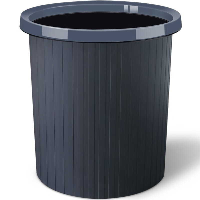 本迪 黑色压圈垃圾桶塑料垃圾篓 家用厨房卫生间办公加厚纸篓 黑色 17L 10.13
