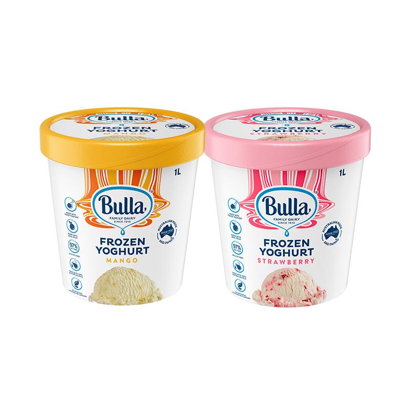 Bulla 布拉 澳洲 冷冻酸乳冰淇淋 1L/桶 草莓味/芒果味/树莓味 56.01元（需买2件