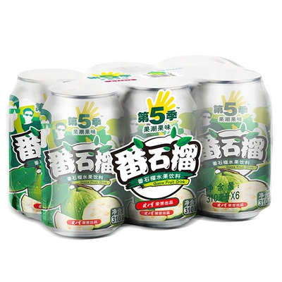 88VIP、需福袋：健力宝 第五季番石榴口味果汁饮料 310ml×6罐 10.25元包邮（双