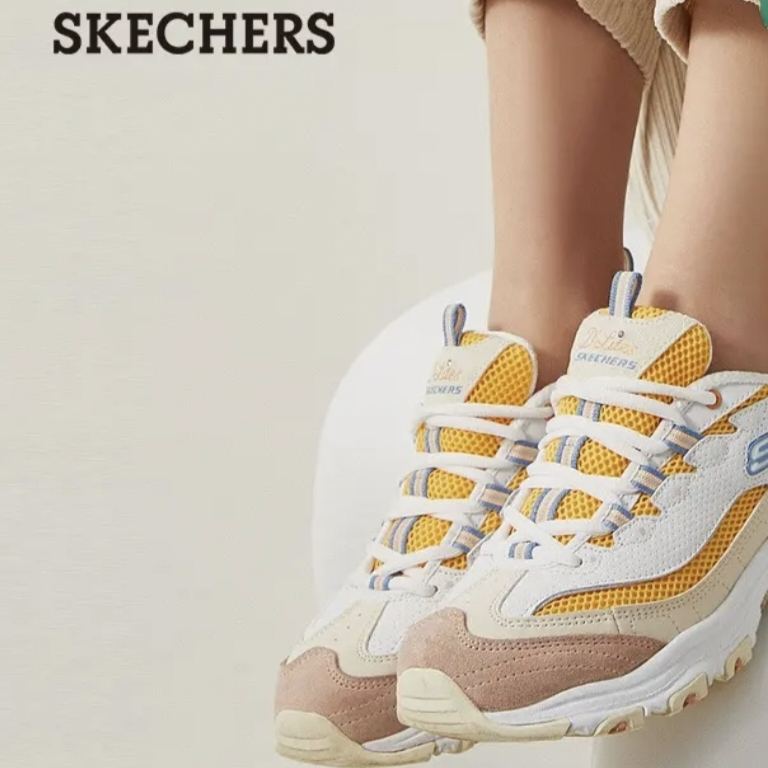 Skechers 斯凯奇 DLites系列 男女同款 奶茶熊冰淇淋调色盘老爹鞋13146 多色 169元