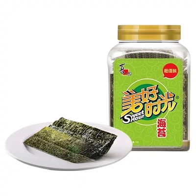 美好时光原味海苔片100包共75g 88VIP：35.9元（返卡2元后）