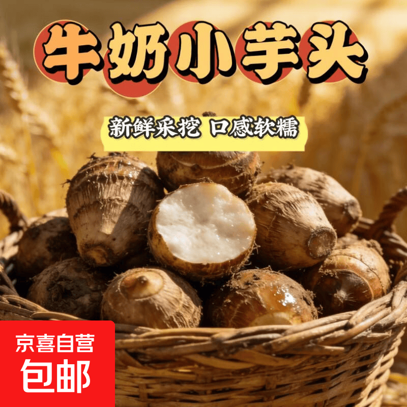 新鲜牛奶芋头现挖毛芋头香嫩爽滑奶油芋头小香芋奶白芋头蔬菜 净重5斤 单果平均15-30g 8.89元 - 线报酷
