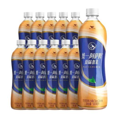 百亿补贴、3人团：500ml×12瓶 统一阿萨姆原味奶茶饮料500ml 31.9元