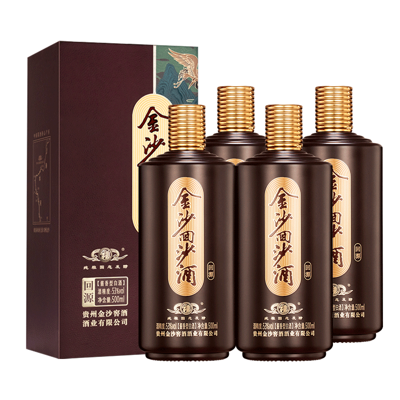 JINSHA 金沙 回源500ml*4瓶装 53度酱香型白酒 ￥360