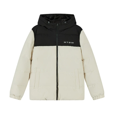 美特斯邦威 拼接连帽棉服 107.5元（需领券）