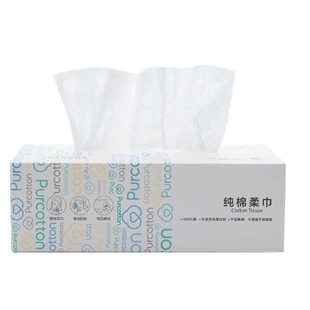 全棉时代 盒装洗脸巾 80抽*1盒一次性棉柔巾洁面毛巾干湿两用擦脸巾20*20CM 7.