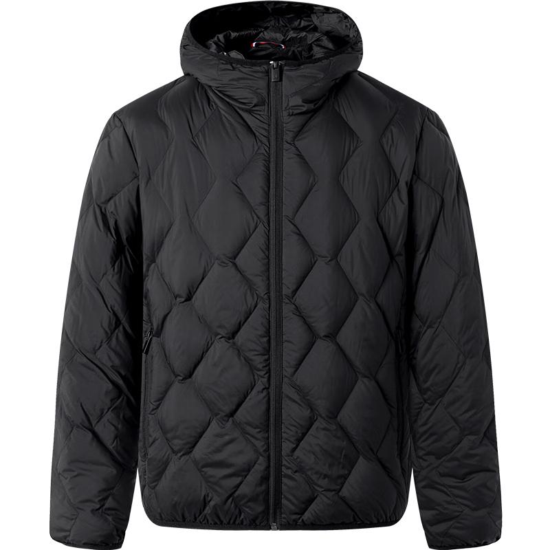 navigare 意大利小帆船三防羽绒服男轻暖连帽外套1331604505 黑 L/50 434.04元