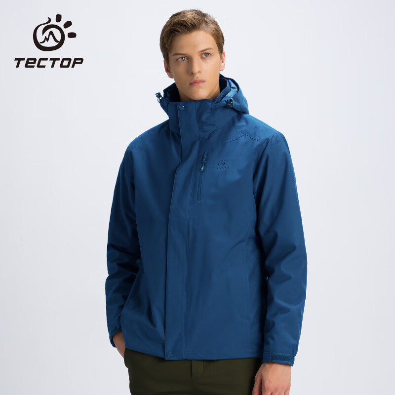 PLUS会员：（TECTOP）探拓 情侣款三合一两件套男登山服冲锋衣 157.96元包邮（