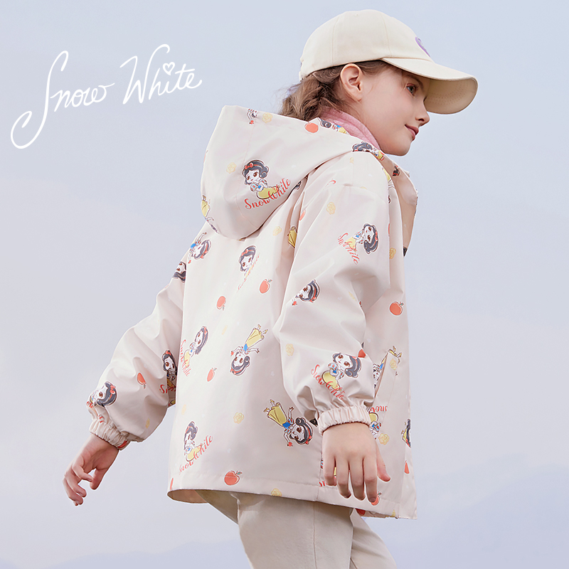 迪士尼 女童冲锋衣款保暖儿童外套户外三合一中大童春冬装防风 粉色 69.95