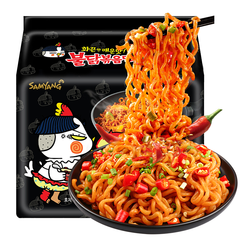 88VIP：SAMYANG 三养 韩国进口Samyang/三养火鸡面140g*5袋夜宵方便面拉面泡面速食