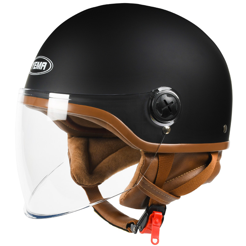 88VIP：YEMA 野马 电动摩托车头盔3C认证男女四季通用飘盔冬季保暖半盔盔帽 94