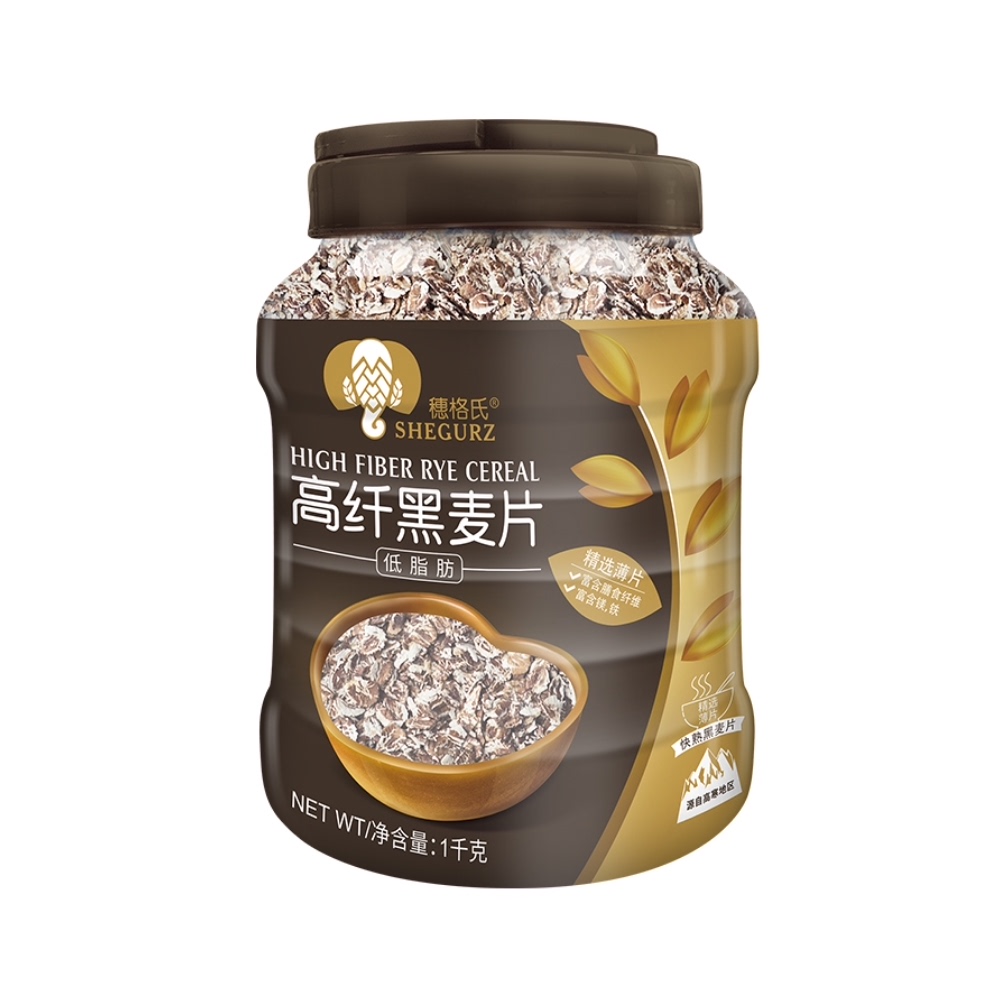 88VIP：SHEGURZ 穗格氏 高纤黑麦片原味1000g/罐 12.7元（需用券）