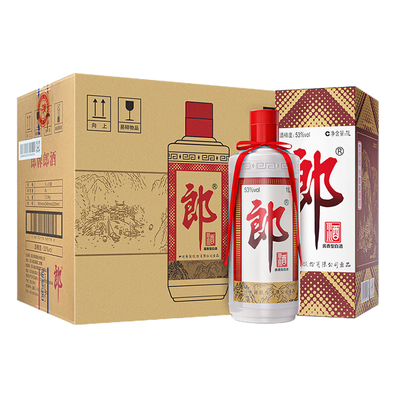 移动端、京东百亿补贴:郎酒 郎牌郎酒 53%vol 酱香型白酒 1000ml*6瓶 整箱装 2086元