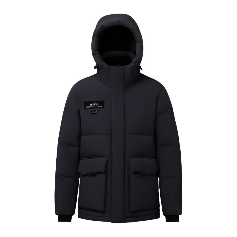 波司登 25年极寒羽绒服男款90鹅绒科技蓄热连帽保暖加厚百搭外套 黑色8056 XS
