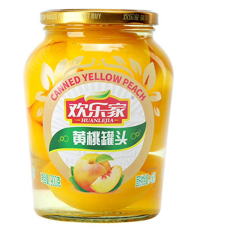 88VIP：欢乐家 黄桃罐头 900g 9.5元