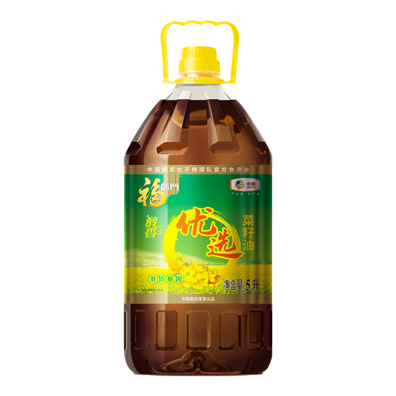 PLUS会员:福临门 食用油 非转基因 优选醇香压榨菜籽油 5L 50.26元