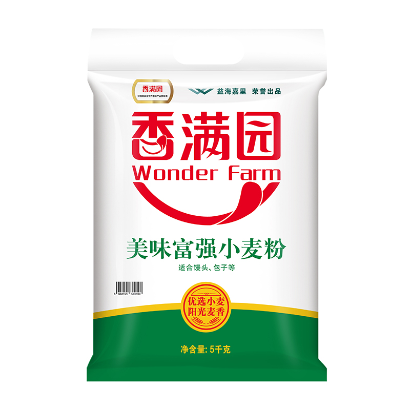 香满园面粉美味富强小麦粉5kg包饺子馒头中筋面粉 ￥20.89